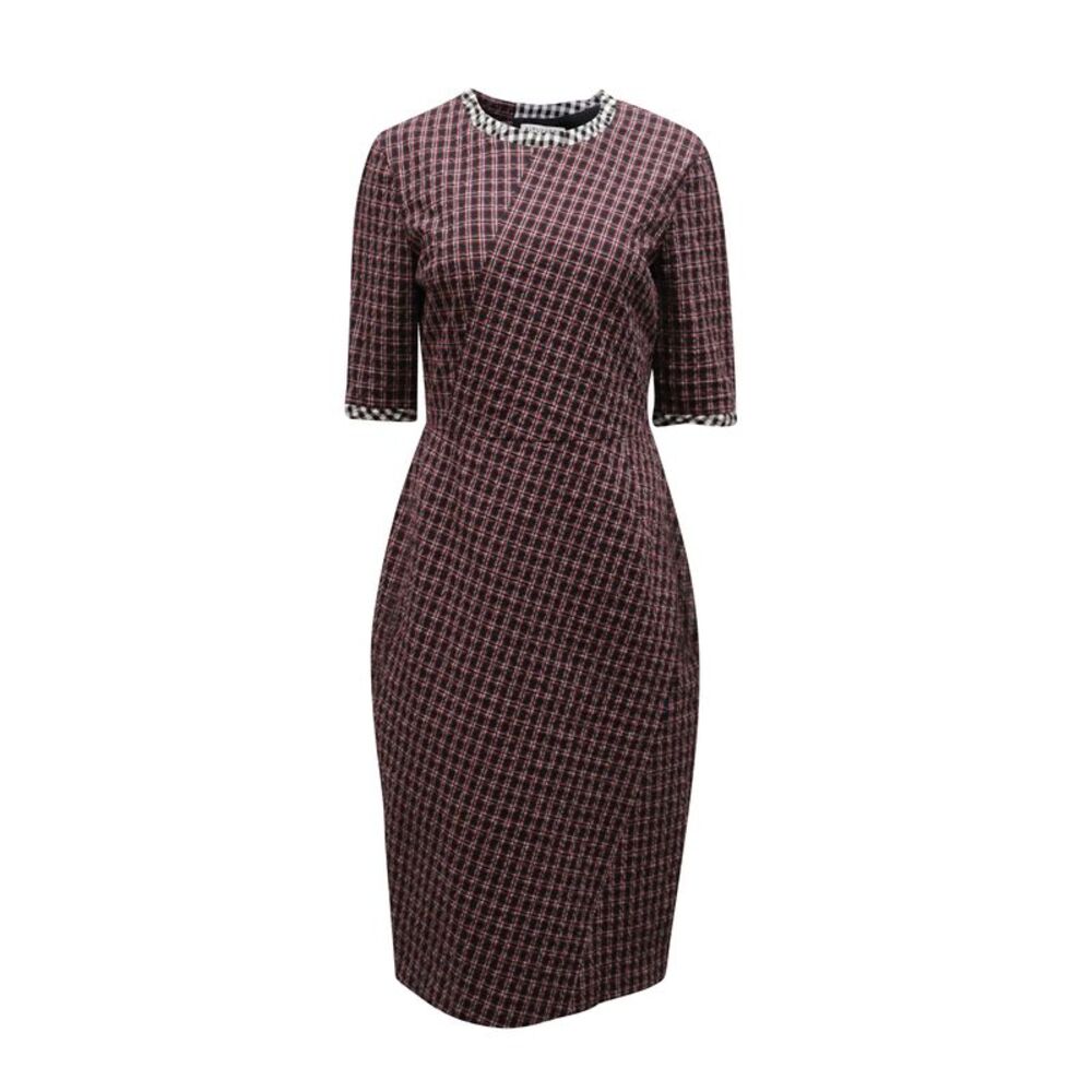 Altuzarra Gingham Crew Neck Dress in Multicolor Cotton